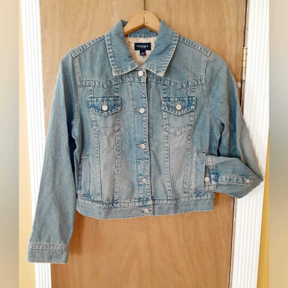 Sonoma Blue Jean Jacket Classic Denim Style Size L